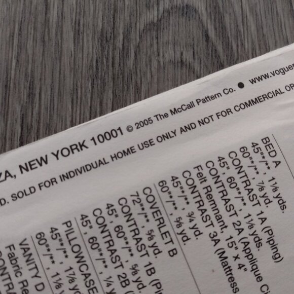 Vintage Vogue 18" Doll Bedroom Furniture Set Sewing Pattern UNCUT 8177 - Picture 7 of 9